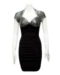  Ladies Silver Black Animal Printed Top Dress: Clothing