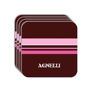 Personal Name Gift   AGNELLI Set of 4 Mini Mousepad Coasters (pink 