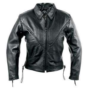 Interstate Leather Crop Ladies Leather Motorcycle Jacket Ladies Small 
