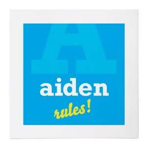  Aiden Rules 20x20 Gallery Wrapped Canvas: Baby