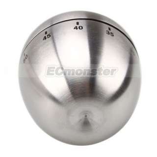 New Silver Stainless Steel Apple Shape Kitchen Timer 60 Minute  
