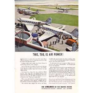  1943 Ad Airlines of the United States Airport This is Air 