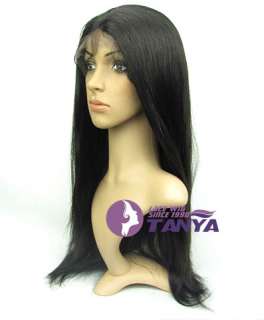 55CM Long Lace Front Wig  22 Black Remy Human Hair 3 Textures Option 