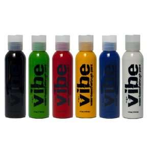  Vibe Airbrush Face Art Paint Set in 6 Primary Colors (1 oz 