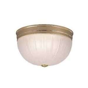   Lighting  Polished Brass Finish 1Lt Ceiling Fixture with Etched Glass