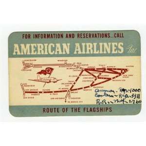  American Airlines Information & Reservations Card 