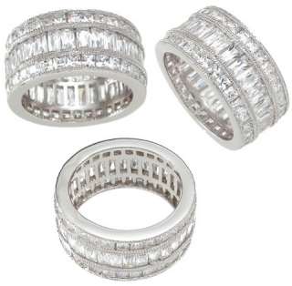 925 Sterling Silver 3.5ct CZ Antique Style Eternity Ring Wedding Band 
