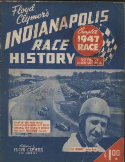 1947 Floyd Clymers INDIANAPOLIS Race History(Yearbook)  