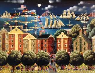 GEORGE CALLAGHAN Independence Harbor AMERICANA ART rare  
