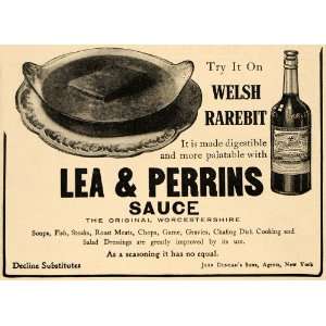   Lea & Perrins Sauce Welsh Rarebit   Original Print Ad