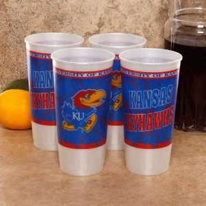   Kansas Jayhawks 4 Pack 24oz. Plastic Souvenir Cups
