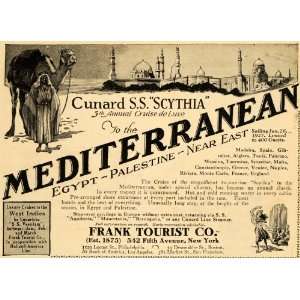  1926 Ad Frank Tourist Mediterranean Cunard Ship Travel 