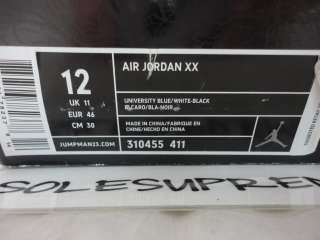 OG Nike Air Jordan XX 20 WHITE BLUE i xi WEST COAST 12  