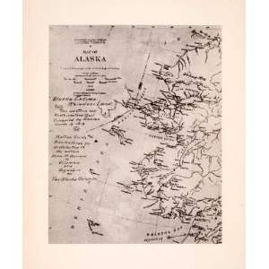  Print Map Alaska Bering Sea Strait Norton Sound Eskimo Peninsula 