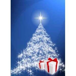  Weihnachtskarte Mit Tannenbaum Und Geschenke Blau   Peel 