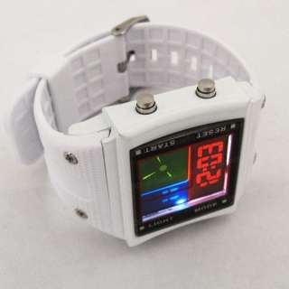 Colourful LED Digital Jelly sports White Watch DM449W  