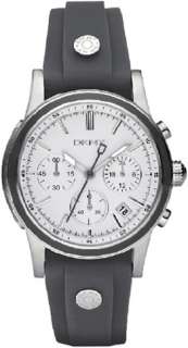 DKNY Chronograph Grey Rubber Band White Dial Womens Watch NY8175 
