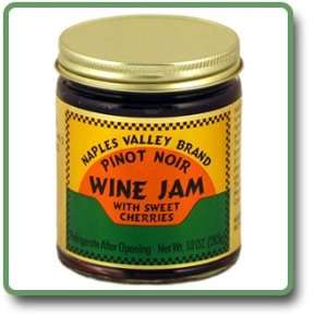 Pinot Noir Wine Jam   11 oz glass jar.:  Grocery & Gourmet 