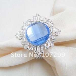    12pcs blue gem napkin rings wedding bridal shower favor 