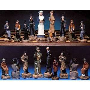   Sherlock Holmes Hand Painted Crushed Stone Chess Pieces: Toys & Games