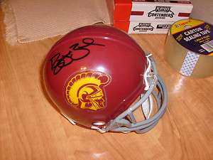 reggie bush autographed usc trojans mini helmet w/coa  