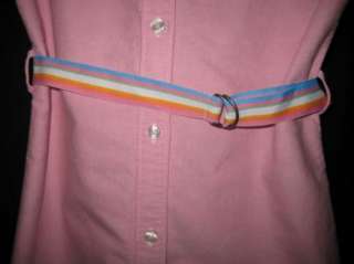 Gap Pink Oxford Dress & Belt Girls Medium 7 8 EUC  