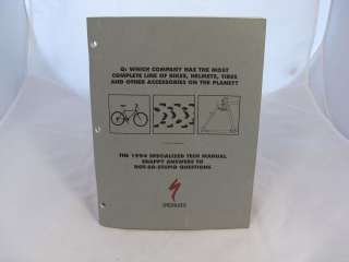 Vintage Specialized Dealer Tech Training sales Manual 1994 NEW s works 