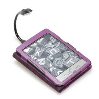 LUXURY PURPLE LEATHER COVER CASE FOR NEWEST  KINDLE 4 + SLIM 