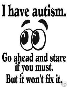 Child Autism Awareness T Shirts *Autistic Stare NEW!!  