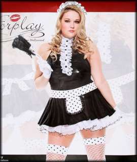 Plus Size Adult French Maid Halloween Costume1X 2X 3X  