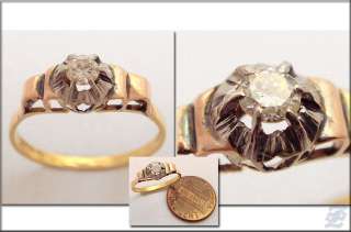 v4458   18K SOLID 3 TONE GOLD RING WITH DIAMOND  