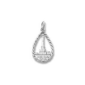  Water Tower, Chicago Charm in Sterling Silver Jewelry