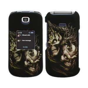  Double Skull Rubber Coating Hard Case Cover Faceplate for Samsung T259