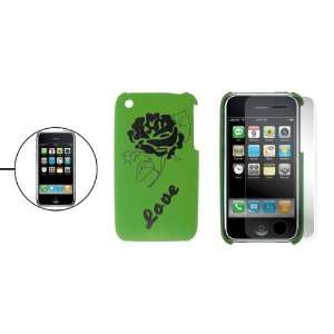 Gino Green Love Rose Design Hard Plastic Case for iPhone 3G 3GS 