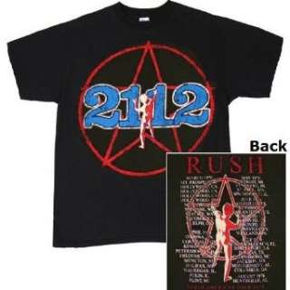   2112 Starman 2 sided Black Lightweight 1976 Tour T Shirt: Clothing