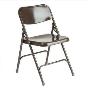  Metal Folding Chair (Set of 4) Frame Color: Brown: Home 