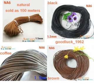 colors Genuine Leather Necklace Thread Cord Wire 100 meters 1.5mm 