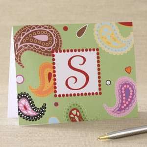    Personalized Note Cards   Paisley Monogram