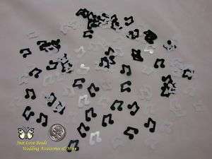 Wedding Table Scatters Confetti Music Notes   Blk/Wht  