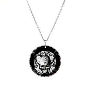   : Necklace Circle Charm Helmet Sword and Skull: Artsmith Inc: Jewelry