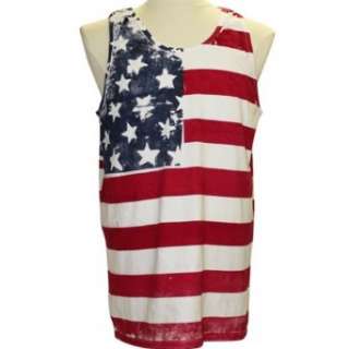  Mens American Flag Tank Top: Clothing