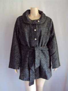 ULLA POPKEN Marled Wool Blend Coat 20/22 $129.00  
