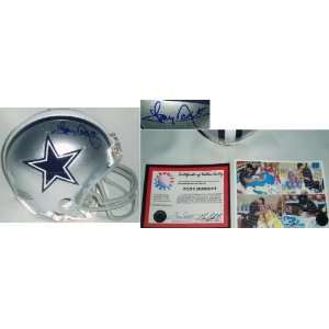  Tony Dorsett Signed Cowboys Riddell Mini Helmet Sports 
