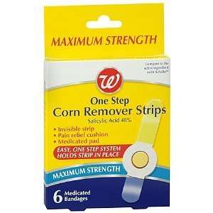  Walgreens One Step Corn Remover Strips Maximum Strength, 6 
