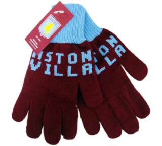 OFFICIAL ASTON VILLA FC YOUTH WOVEN KNIT GLOVES NEW  