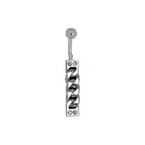    Missing Link   Genuine Chain Link Belly Button Ring: Jewelry