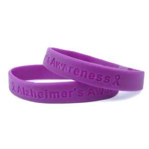 Alzheimers Awareness Purple Rubber Bracelet Wristband 