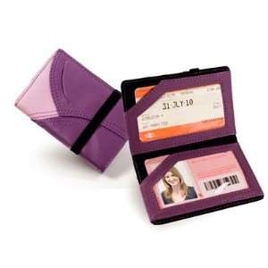   Passport 2 panel train ticket / bus pass wallet holder case   purple