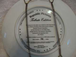 John Wayne Tribute Edition Collectors Plate Republic Limited Edition 