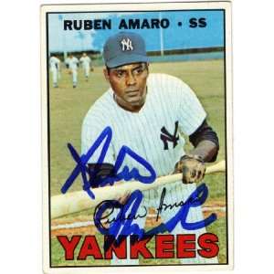  Ruben Amaro New York Yankees #358 1967 Topps Autographed 